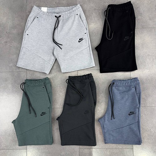 شلوارک 2025 NIKE TECH FLEECE رنگ طوسی ملانژ سایز M
